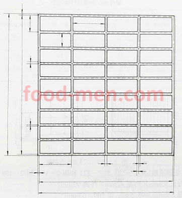 Layout illustration of a single printed tinplate sheet for three-piece can